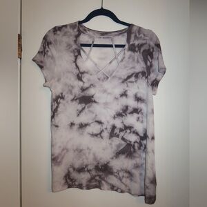 Stylish V-Neck Tie-Dye Top